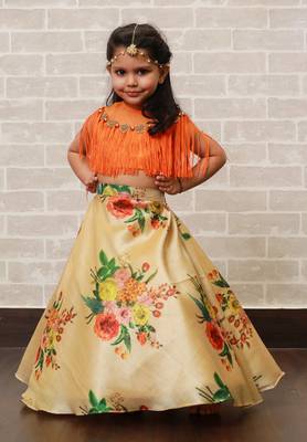 Orange Fringe Lehnga 2