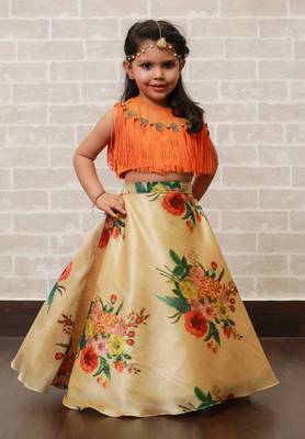 Orange Fringe Lehnga 3