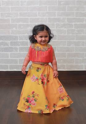Yellow Fringe Ghaghra 1