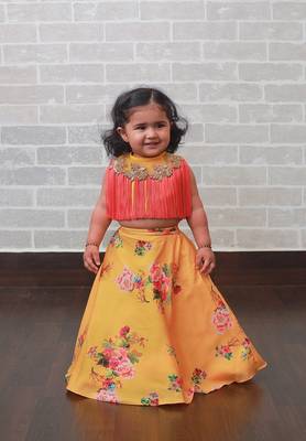 Yellow Fringe Ghaghra 2