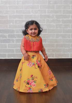 Yellow Fringe Ghaghra 3
