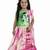 Green Pink Tie n Dye pom pom Lehenga Set