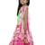 Green Pink Tie n Dye pom pom Lehenga Set
