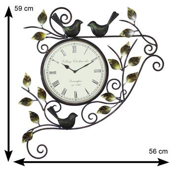 Leafs and Birds Design Handcrafted Iron Wall Clock 3