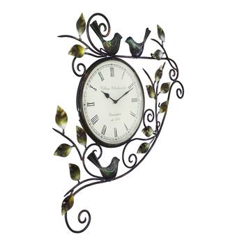 Leafs and Birds Design Handcrafted Iron Wall Clock 5