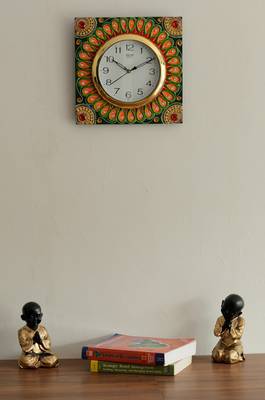 Wooden Papier Mache Splendid Artistic Handcrafted Wall Clock 2
