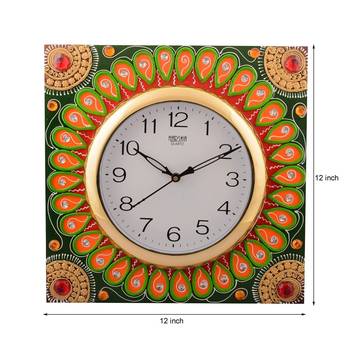 Wooden Papier Mache Splendid Artistic Handcrafted Wall Clock 3