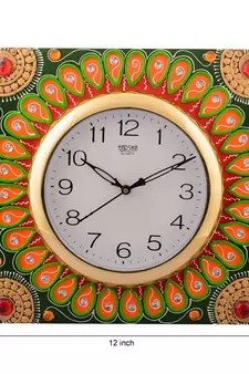 Wooden Papier Mache Splendid Artistic Handcrafted Wall Clock