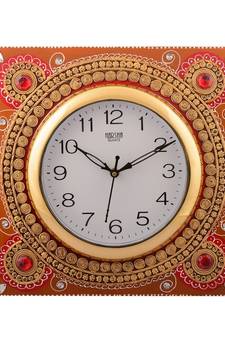Wooden Papier Mache Dazzling Artistic Handcrafted Wall Clock