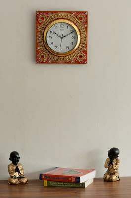Wooden Papier Mache Dazzling Artistic Handcrafted Wall Clock 2