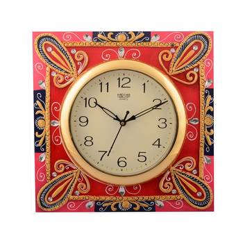 Wooden Papier Mache Suberb Artistic Handcrafted Wall Clock 1