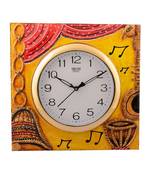 Wooden Musical Instrument Artistic Handcrafted Wall Clock