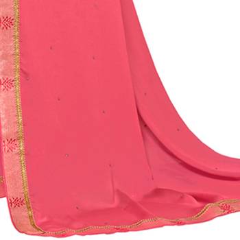 Pink Printed Art Silk Saree With Blouse 4