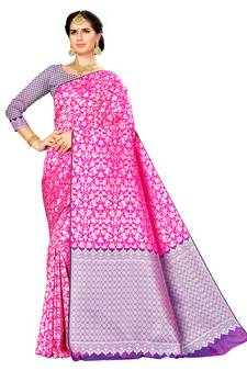 Multicolor Woven  Art Silk Saree With Blouse
