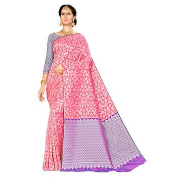 Multicolor Woven Banarasi Silk Saree With Blouse 1