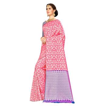 Multicolor Woven Banarasi Silk Saree With Blouse 2