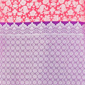 Multicolor Woven Banarasi Silk Saree With Blouse 4