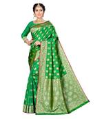 Multicolor Woven Banarasi Silk Saree With Blouse
