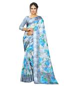 Multicolor Woven Cotton Silk Saree With Blouse
