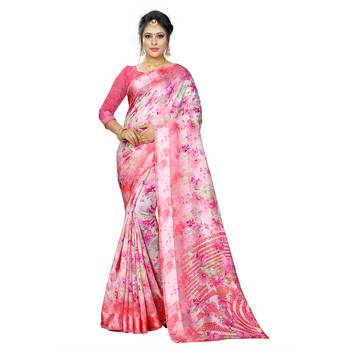 Multicolor Woven Cotton Silk Saree With Blouse 1