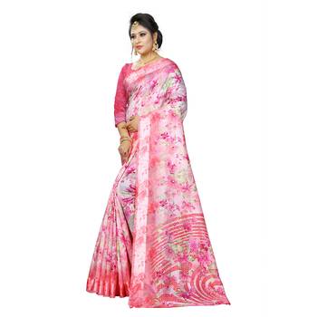 Multicolor Woven Cotton Silk Saree With Blouse 2