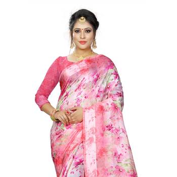 Multicolor Woven Cotton Silk Saree With Blouse 4