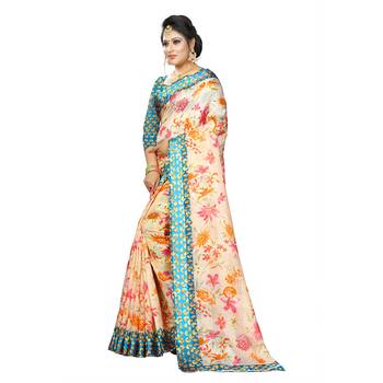 Multicolor Woven Cotton Silk Saree With Blouse 2