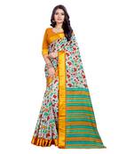 Multicolor Woven Cotton Silk Saree With Blouse