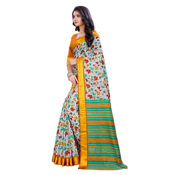 Multicolor Woven Cotton Silk Saree With Blouse 2