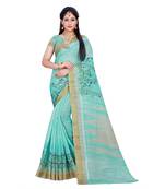 Multicolor Woven Cotton Silk Saree With Blouse