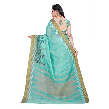 Multicolor Woven Cotton Silk Saree With Blouse 3
