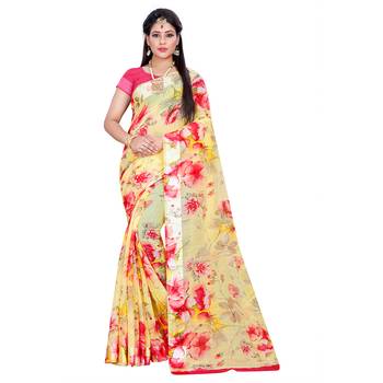 Multicolor Woven Cotton Silk Saree With Blouse 1