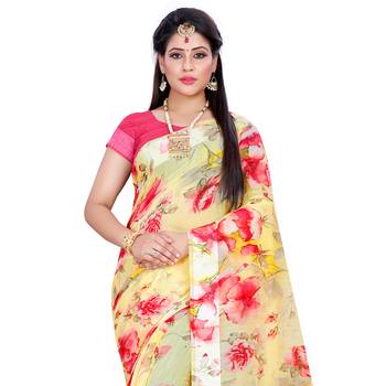 Multicolor Woven Cotton Silk Saree With Blouse 4