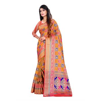 Multicolor Woven Pure Kanjivaram Silk Saree With Blouse 2