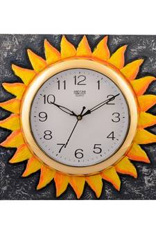 Wooden Glorious Sun Design Artistic Handcrafted Wall Clock