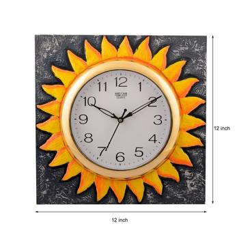 Wooden Glorious Sun Design Artistic Handcrafted Wall Clock 3