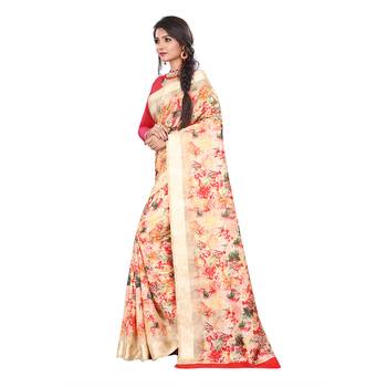 Multicolor Woven Cotton Silk Saree With Blouse 2