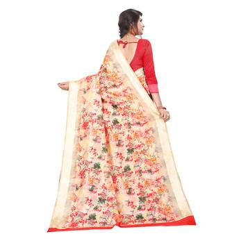 Multicolor Woven Cotton Silk Saree With Blouse 3