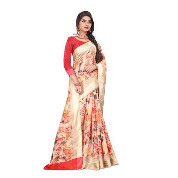 Multicolor Woven Cotton Silk Saree With Blouse 4