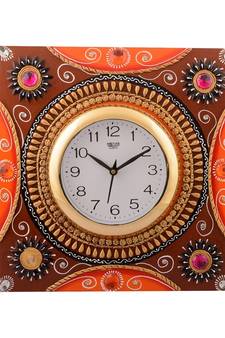 Wooden Papier Mache Rick Look Artistic Handcrafted Wall Clock