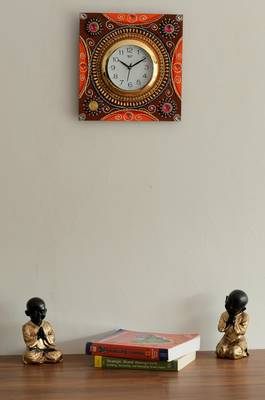 Wooden Papier Mache Rick Look Artistic Handcrafted Wall Clock 2