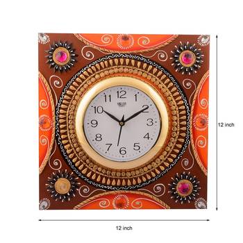 Wooden Papier Mache Rick Look Artistic Handcrafted Wall Clock 3