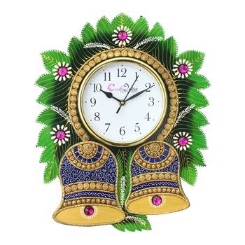 Floral Bell Design Handcrafted Wooden Wall Clock 1