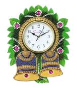 Floral Bell Design Handcrafted Wooden Wall Clock
