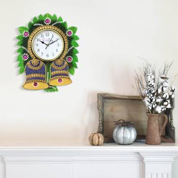 Floral Bell Design Handcrafted Wooden Wall Clock 2