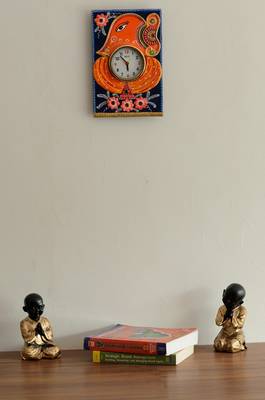 Wooden Papier Mache Lord Ganesha Artistic Handcrafted Wall Clock 2