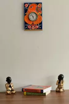 Wooden Papier Mache Lord Ganesha Artistic Handcrafted Wall Clock