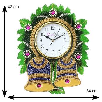 Floral Bell Design Handcrafted Wooden Wall Clock 3