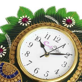 Floral Bell Design Handcrafted Wooden Wall Clock 4