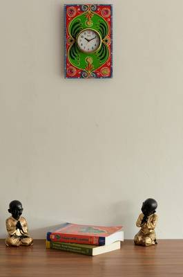 Wooden Papier Mache Embossed Artistic Handcrafted Wall Clock 2